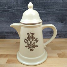Pfaltzgraff Village Teapot with Lid Cream and Brown USA Castle Mark 6-550 - £18.75 GBP