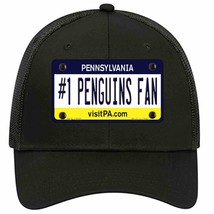 Number 1 Penguins Fan Novelty Black Mesh License Plate Hat Tag - £23.31 GBP