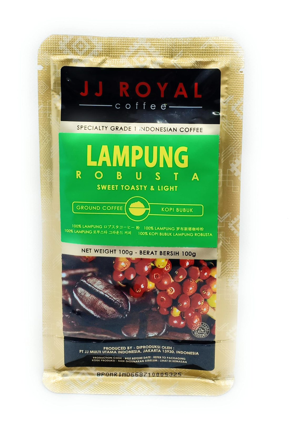 JJ Royal Lampung Robusta (Ground Coffee), 100 Gram - $35.36