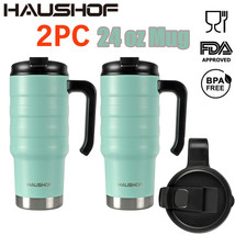 24OZ Stainless Steel Tumbler Leak Proof Vacuum Insulated Travel Coffee Mug Flask - £40.11 GBP