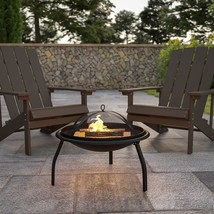 Foldable Wood Burning Firepit With Mesh Spark Screen And Poker From, 22&quot; Tall. - £44.97 GBP