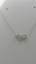 Samuel Aaron Infinity with Heart Cut Lab Created Sapphire Stones Pendant... - $18.95