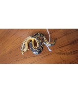 Joan Rivers Blue Enamel Cobra Snake Vintage Brooch - $70.13