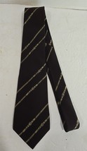 Derby Club Dark Brown Belt Pattern 100% Silk Mens Necktie Neck Tie Made ... - $18.81