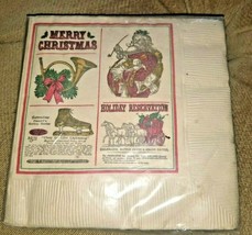 Vintage Hallmark Paper Napkins Christmas Vintage Ad 16 Ct 70 Cents Usa - £11.19 GBP