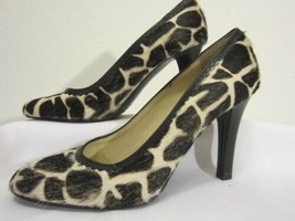 Franco Barbieri Italy Dyed Fuzzy Leather Pony Skin Animal Print Heels Pu... - £39.32 GBP