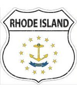 Rhode Island State Flag Highway Shield Novelty Metal Magnet - £11.95 GBP