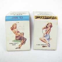 2 Vintage Matchbooks FULL Pinup Girlie A Good Connection &amp; Arabian Knights Dream - £22.41 GBP