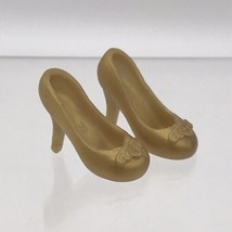 Disney Princess Doll Gold Shoes Royal Shimmer Replacement Belle Aurora Jasmine - £8.59 GBP
