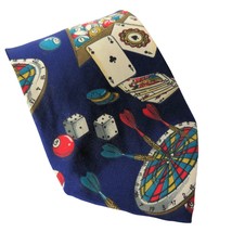 Perry Ellis Portfolio Playing Card Gambling Pool Darts Novelty Silk Necktie - £16.61 GBP