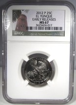 2012-P El Yunque Quarter NGC MS67 Early Releases AN740 - $68.31