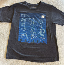 Mojang Minecraft Boys Gray Blue Constellations Short Sleeve Shirt XL 14-16 - £9.81 GBP