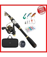 Compact Fishing Rod and Reel Combo with Carrier Bag - Perfect for Bass F... - $1,211.28 MXN