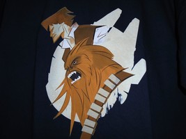 TeeFury Star Wars LARGE &quot;Smuggling Scoundrels&quot; Han Chewie Parody Shirt NAVY - £11.15 GBP
