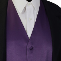 Deep Purple New Men Solid Classic Formal Tuxedo Suit Vest Waistcoat Wedd... - $20.11+