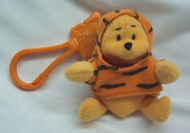 Mc Donald&#39;s Winnie The Pooh Bear In Tigger Shirt 2&quot; Plush Toy Clip Tigger Movie - £11.82 GBP