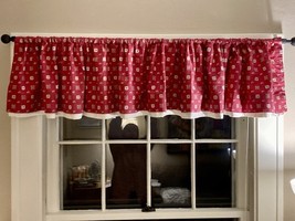 Vintage Ralph Lauren Tisbury Red Valance 93 x 13.5 Custom Made Lined - $24.99