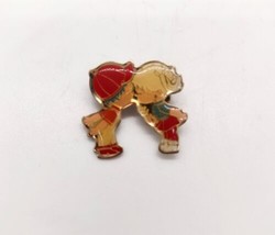 Vintage Retro Enamel Gold Tone Kissing Boy Girl Brooch Pin Love Baseball... - £6.21 GBP