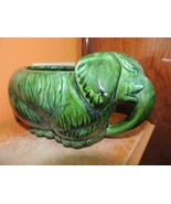 Elephant Planter 8.5x5x5&quot; Ceramic green drip glaze Art Pottery U.S Vase - $317.21 MXN