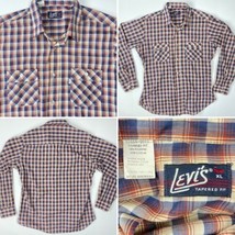 Levis Tapered Fit Plaid Vintage Long Sleeve Shirt XL Mens Western Deadstock USA - £46.29 GBP