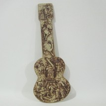 Vintage Argentina Guitar Wall Plaque Spanish Colonial Style Raised Scenes Men - £25.62 GBP