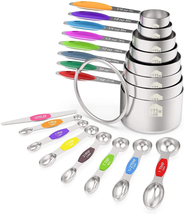 Measuring Cups Wildone Stainless Steel 16 Piece Set Multicolor NEW - £27.68 GBP