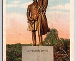 Jefferson Davis Monumento Vicksburg Mississippi Ms Unp Lino Cartolina A13 - $7.13