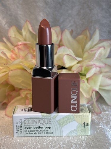 Clinique Even Better Pop Lip Color Lipstick - 01 Eyelet - Full Size NIB ... - $15.79