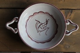 Red Craine Bird Marked Ceramic Bowl Signed - £26.70 GBP