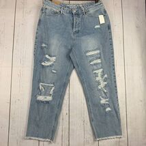 Vanilla Star 31.5x25 Boyfriend Fit High Rise Blue Jeans Pants Denim Women - $18.20 CAD