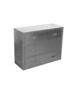 42 Inch Silver Aluminum Three Drawer Dresser - $1,394.49