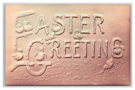 Large Letter Easter Greetings Airbrushed Embossed DB Postcard  H27 - £3.08 GBP