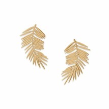 Precious Stars 14k Goldplated Silver Palm Leaf Earrings - £50.35 GBP