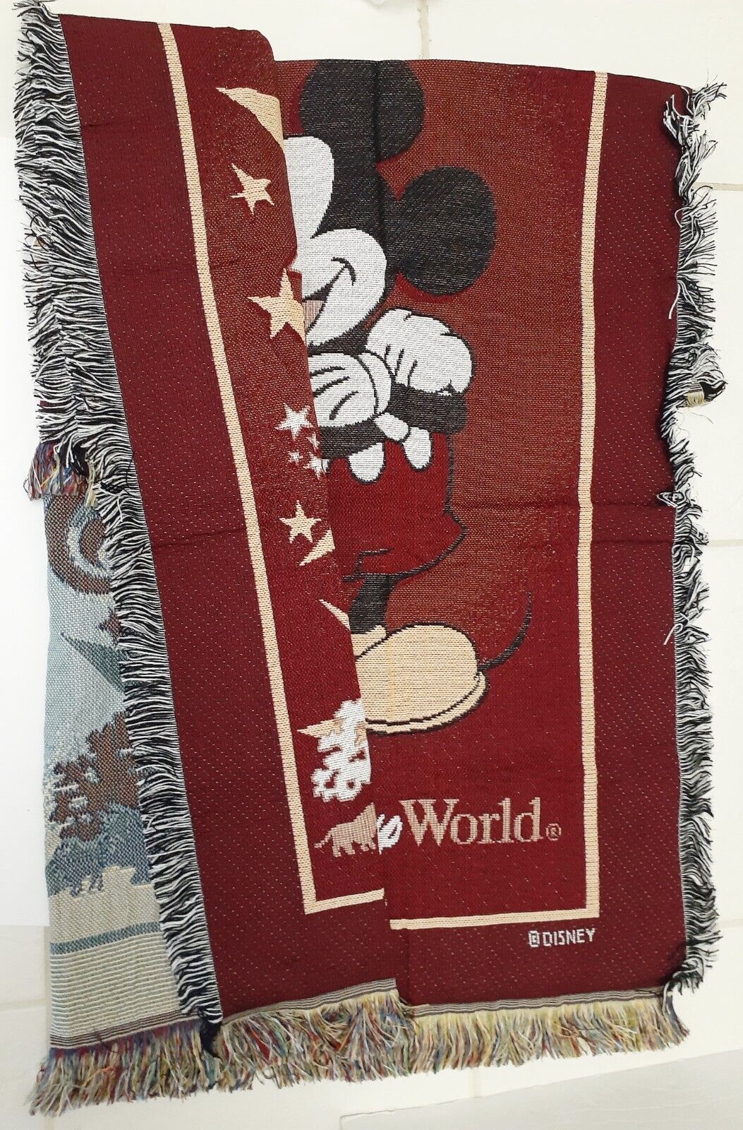 Walt Disney Epcot Mickey Mouse Magic Kingdom Throw Blanket Tapestry 60"x48" NEW - £31.83 GBP