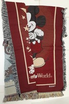 Walt Disney Epcot Mickey Mouse Magic Kingdom Throw Blanket Tapestry 60&quot;x48&quot; NEW - £31.92 GBP