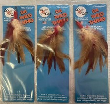 Count Of 3 Go Cat Da Wild Thing Feather Teaser Refill Interactive Toys Cat - £14.34 GBP