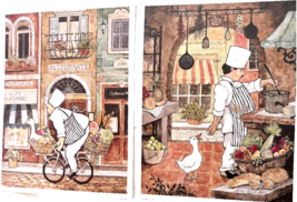 2 Chef With Goose art Prints By Betty Whiteaker Signed 17x13 - $602.55 MXN
