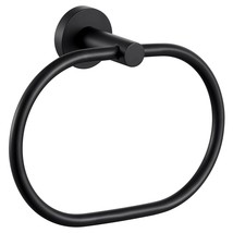 Matte Black Towel Ring, Stainless Steel Swivel Hand Towel Holder, Modern Kitchen - $24.99