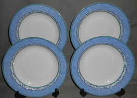 Set (4) Mikasa Fine China Susanne Pattern Rimmed Soup Bowls Made In Portugal - £24.76 GBP