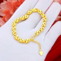 Fine Jewelry Real 18K Gold Twisted Chain Bracelet for Women Luxury Solid Trendy  - £28.25 GBP