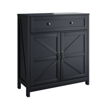 Black Farmhouse Kitchen Sideboard Buffet Cabinet with Barn Door - $149.99