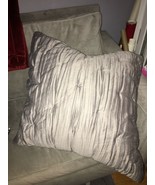 Anthropologie Ruched Gathered Silky Shimmery Gray Grey European Pillow S... - £35.39 GBP