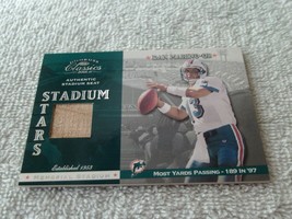 2001 Dan Marino Donruss Classics Stadium Stars Auth Stadium Seat Mint - $29.99