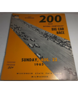 1965 National Championship 200 Mile Big Car Race Milwaukee Pepsi Program... - £14.91 GBP