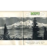 Southern Pacific Lines Menu 1938 Train View of Mt Shasta on Cover Railroad  - £62.51 GBP