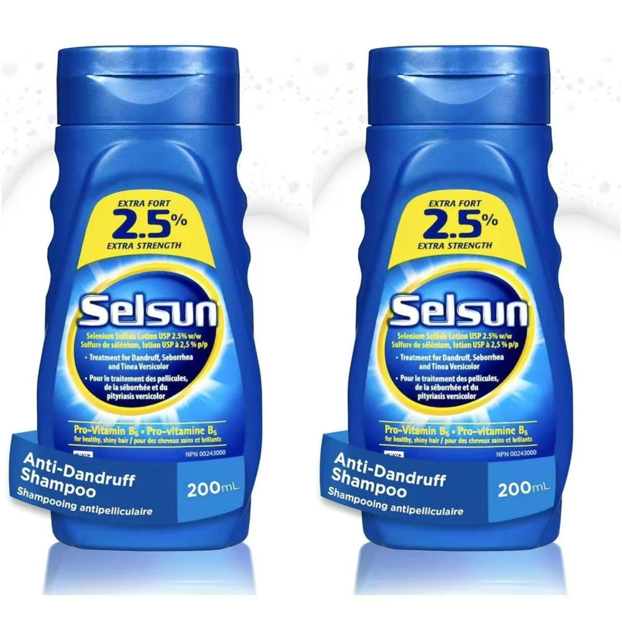 2PK Selsun Blue 2.5% Extra Strength 200 ml Anti-Dandruff Shampoo - $39.99