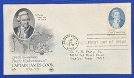 ZAYIX 1978 US Art Craft FDC Capt James Cook Discovery of Hawaii Ships 0101022SM7 - £1.20 GBP