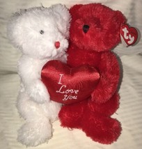 TY Classic Bears Truly Yours Romance Heart I Love You MWMT Red White Soft - £18.82 GBP