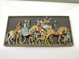 Marcus Replicas Replica Knights on Horses with Horn Medieval Wall Plaque... - £59.80 GBP