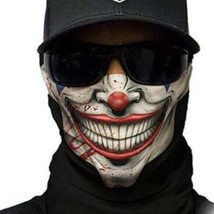 Mens Halloween Joker Clown Face Mask Neck Wrap Gaiter Headband Hood White  - $4.95